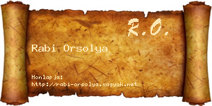 Rabi Orsolya névjegykártya